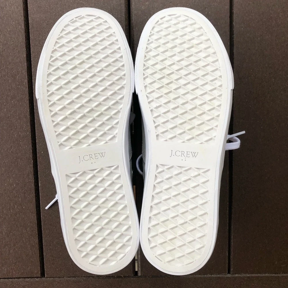 J Crew Casual Comfort Low Grey Canvas Lace Up Sneakers Size 9